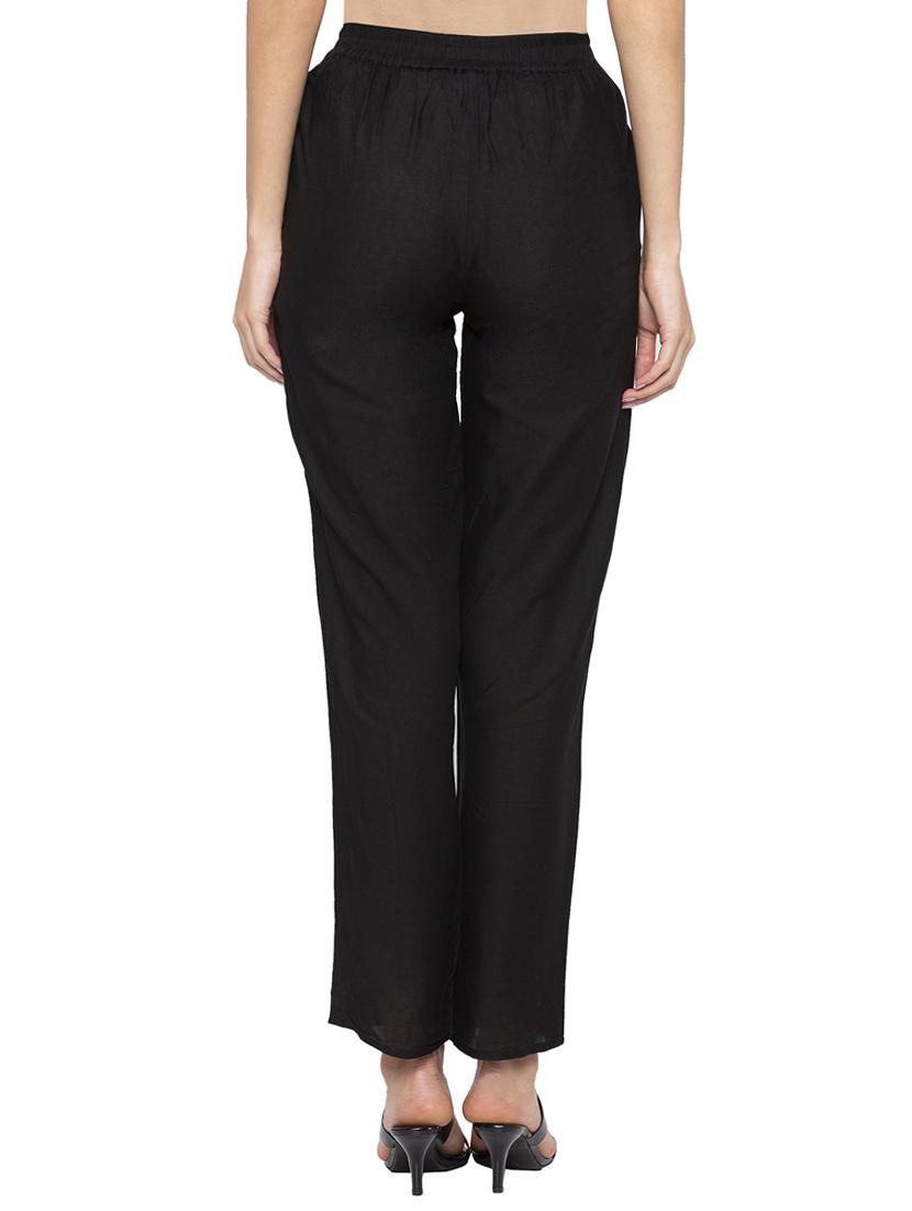 elastic waist high rise trouser - 16360353 - Standard Image - 2
