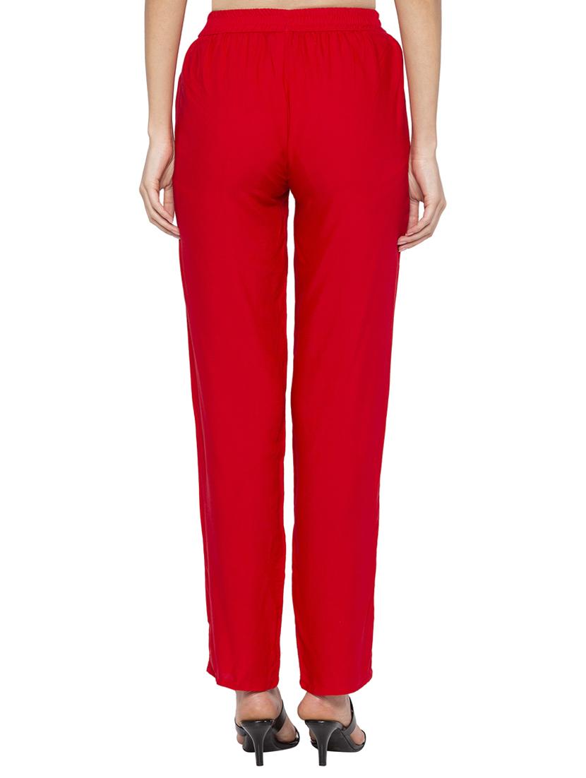elastic waist high rise trouser - 16360356 - Standard Image - 2