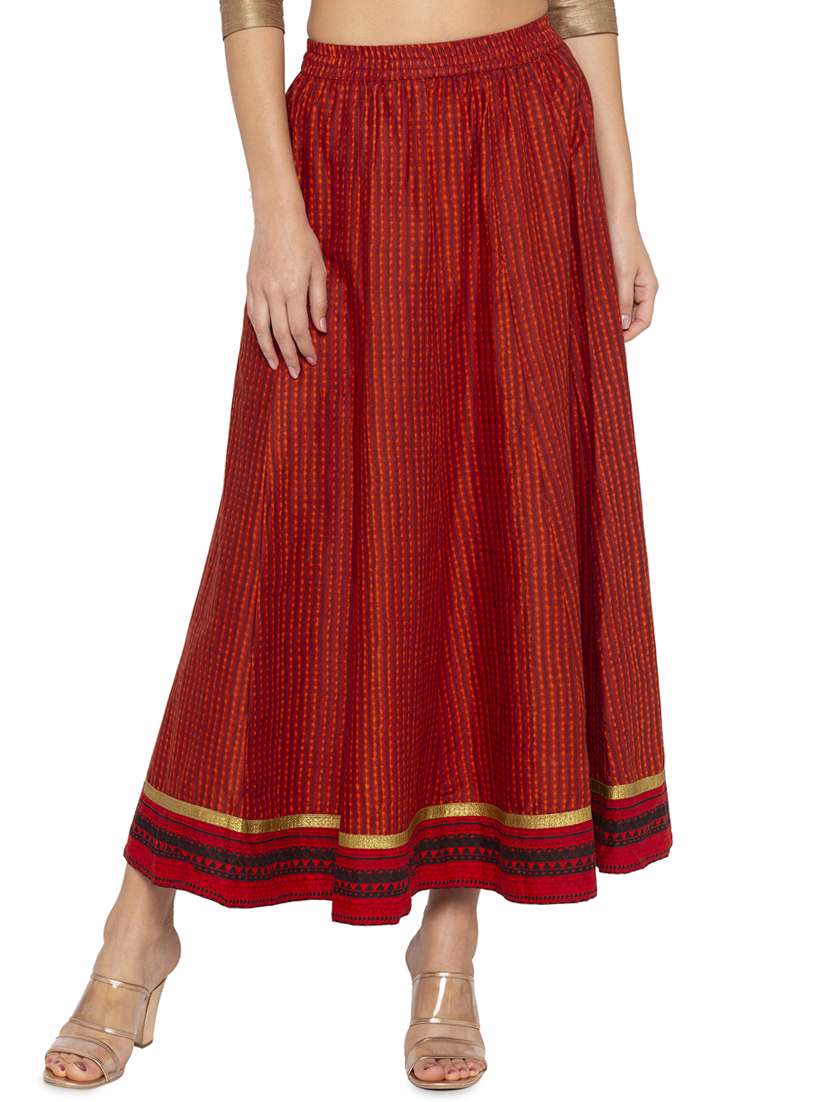 printed flared skirt