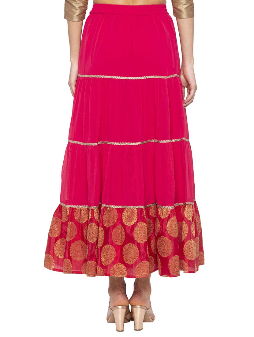 solid tiered flared skirt - 16360685 - Standard Image - 2
