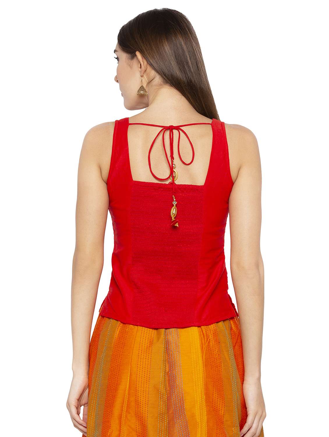 embroidered straight blouse - 16360802 - Standard Image - 2