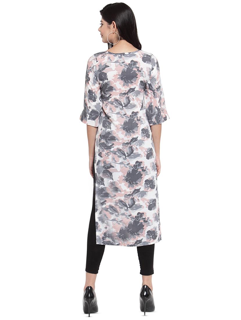 floral straight kurta - 16361409 - Standard Image - 2