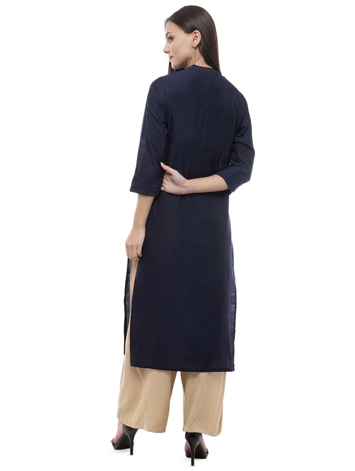 sequined straight kurta - 16366685 -  Standard Image - 2