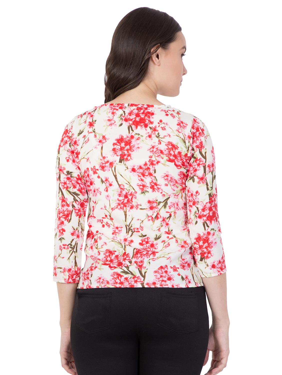 boat neck floral top - 16368030 - Standard Image - 2