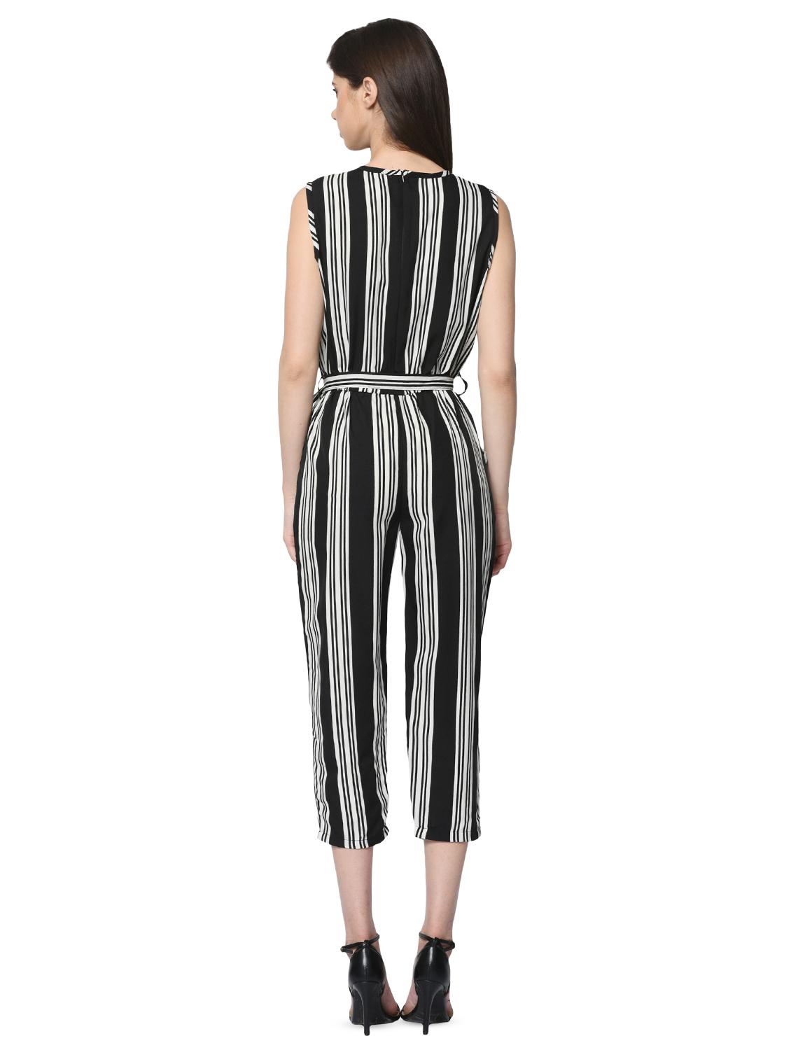 key hole neck tie front jumpsuit - 16368125 - Standard Image - 2