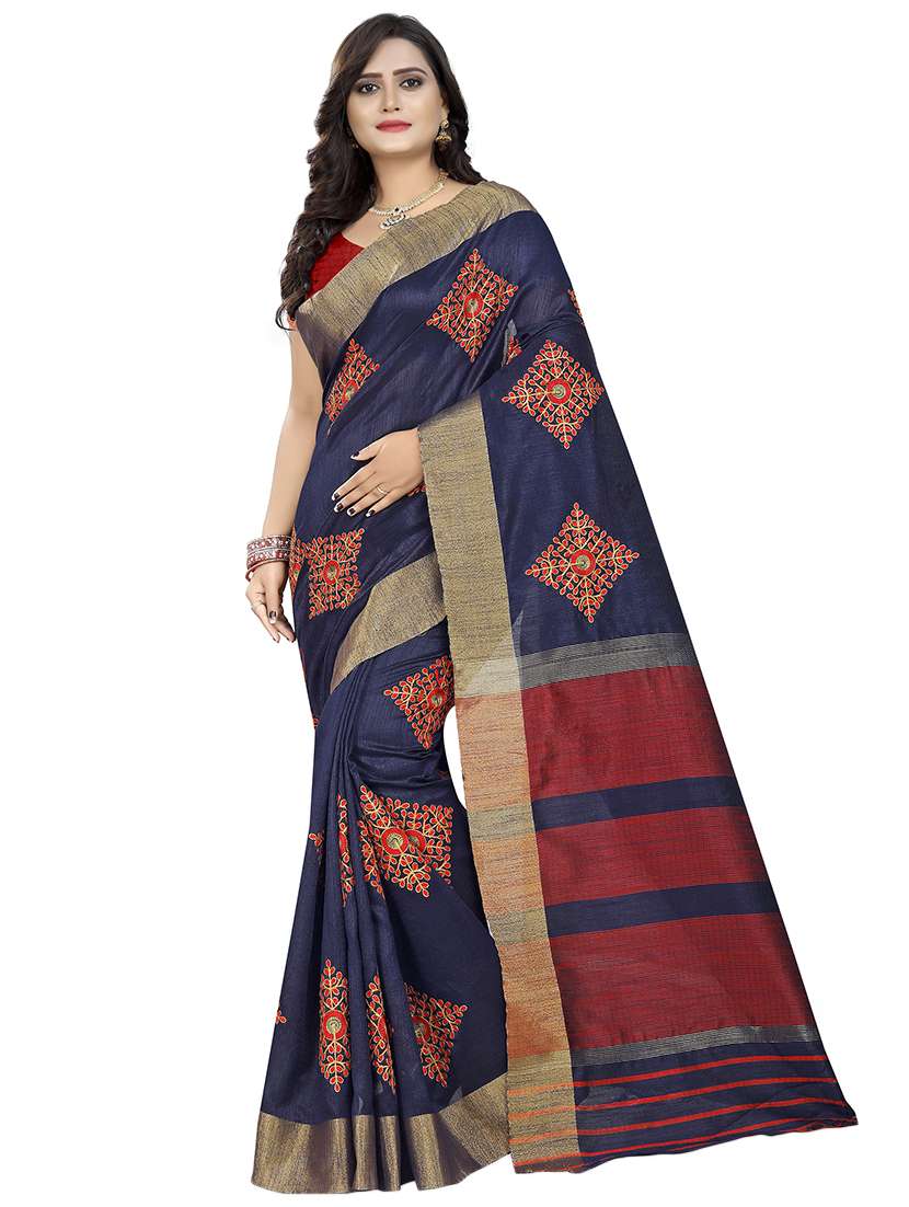 women's embroidered saree with blouse
