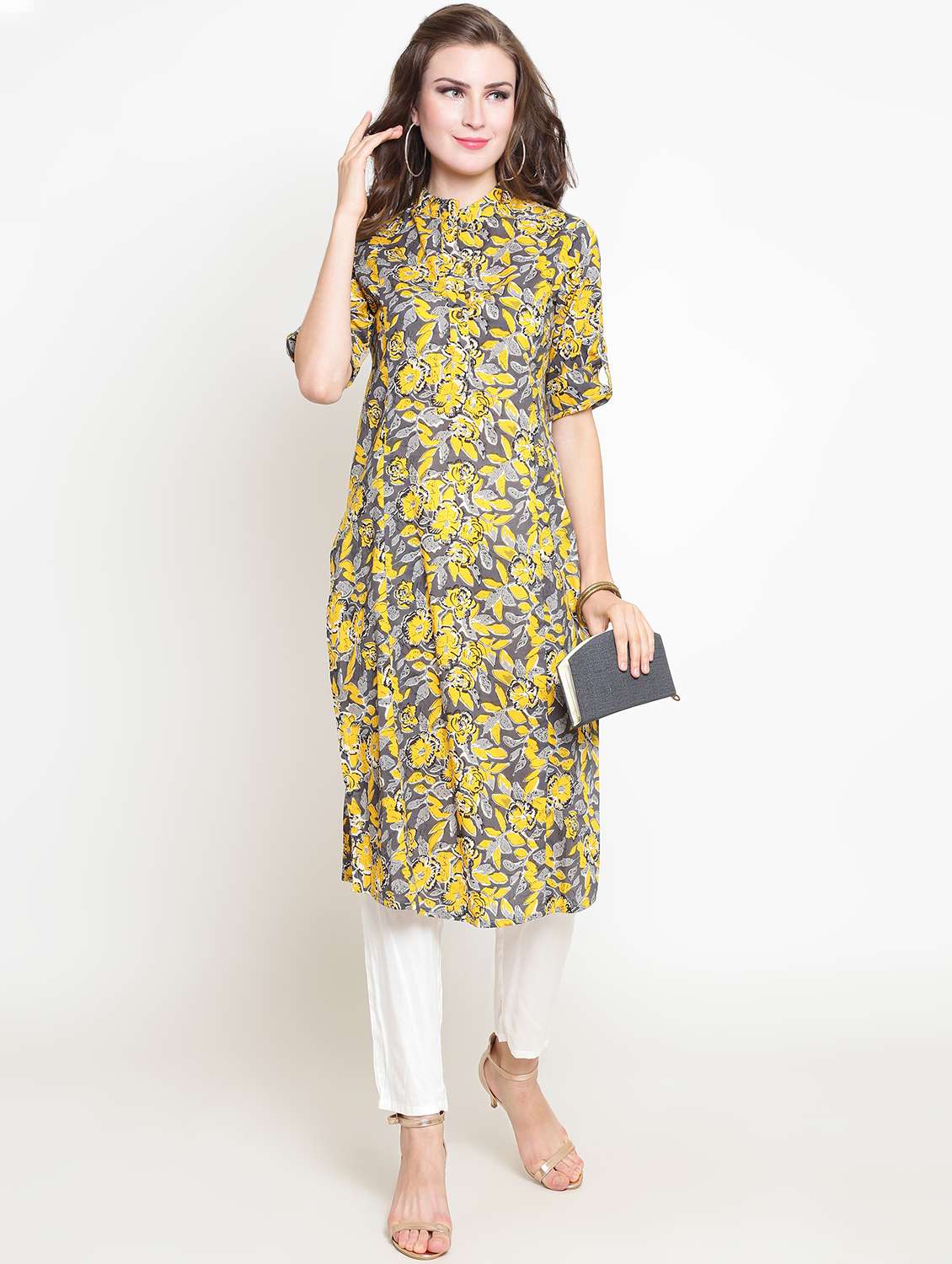 floral printed kurta palazzo set