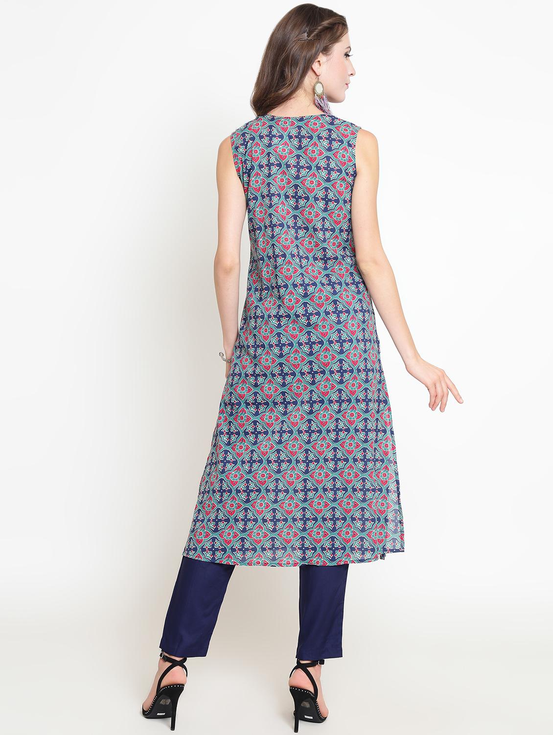 kalamkari printed kurta palazzo set - 16369222 - Standard Image - 2