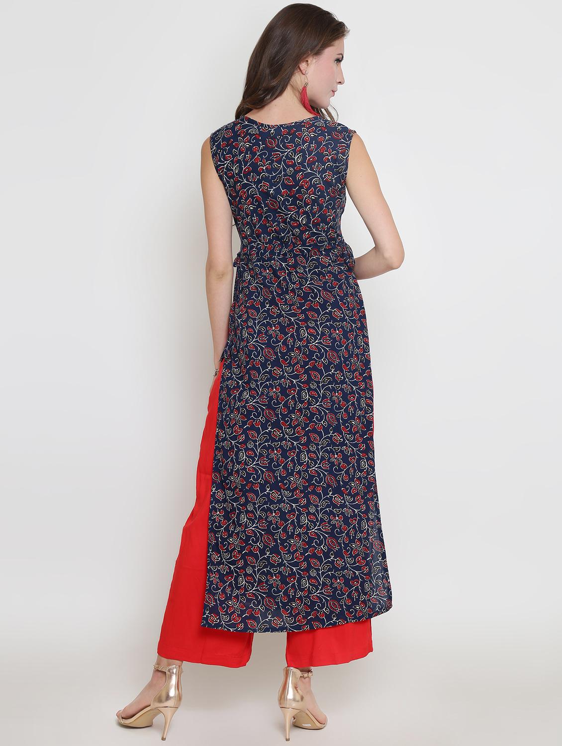 kalamkari printed kurta palazzo set - 16369225 - Standard Image - 2