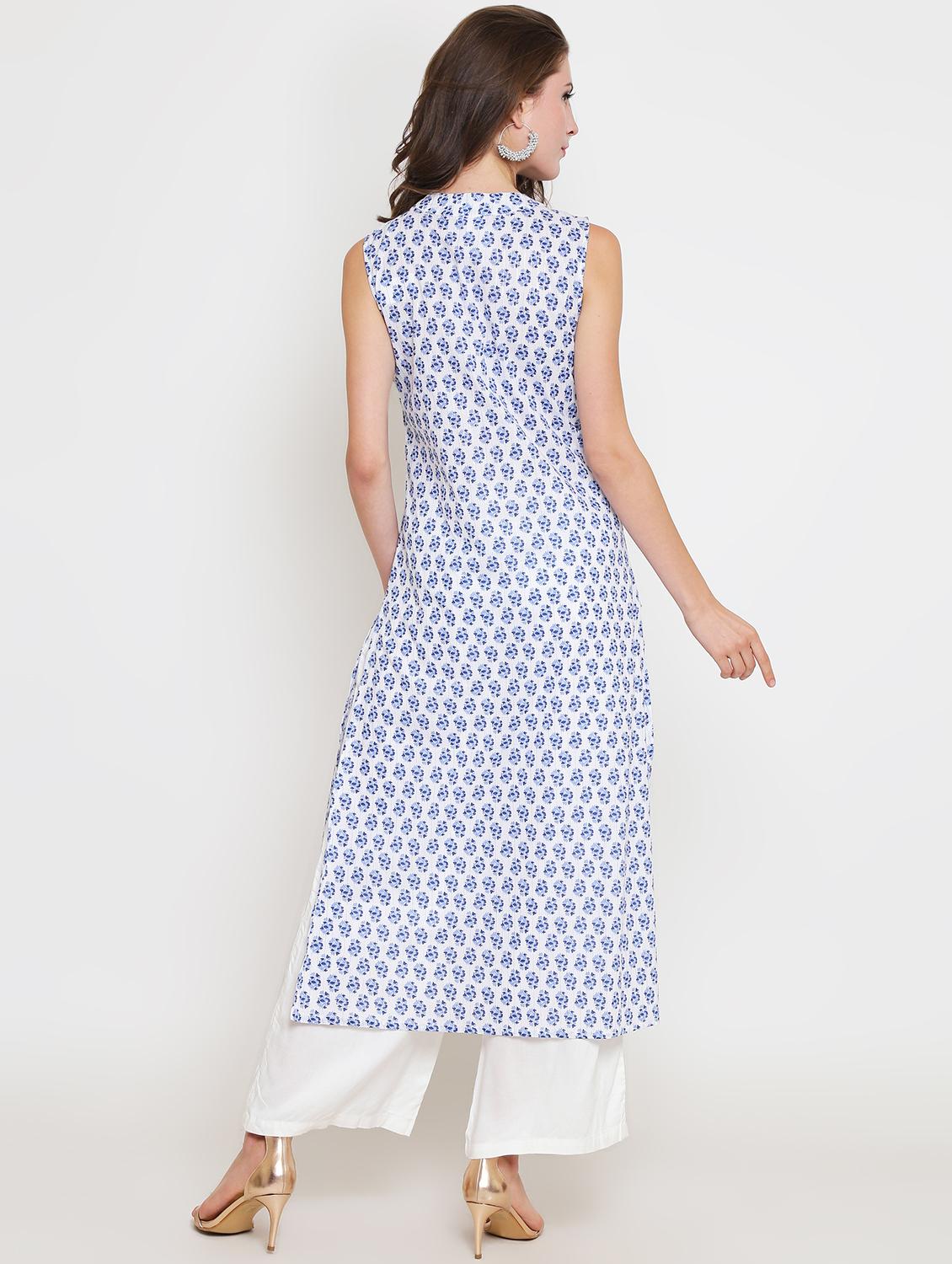 floral printed kurta palazzo set - 16369231 - Standard Image - 2