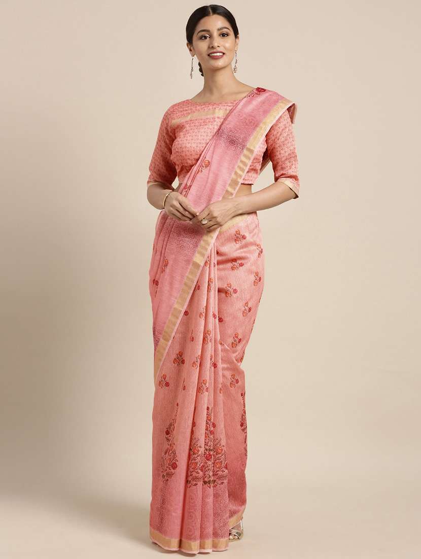digital floral printed saree with blouse
