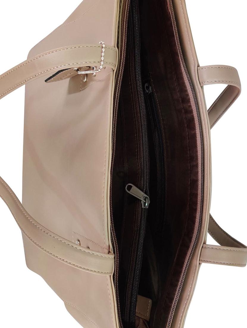 brown leatherette (pu) regular handbag - 16370254 - Standard Image - 2