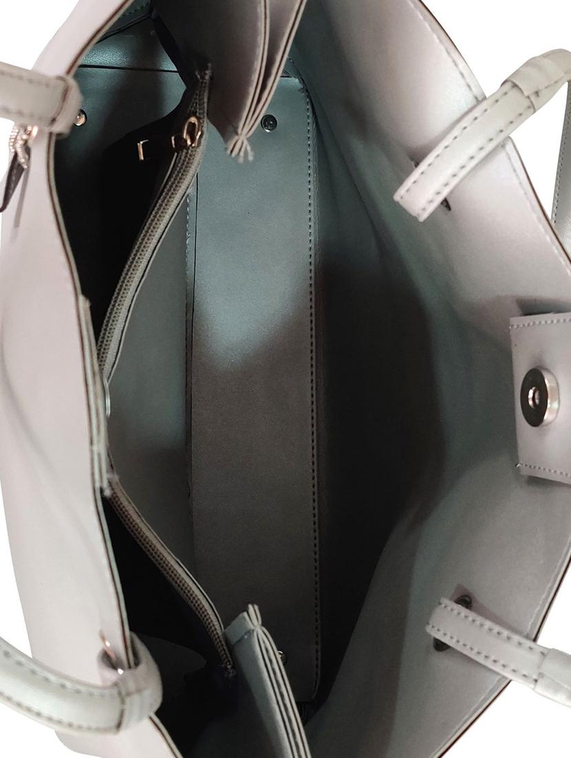 silver leatherette (pu) handbag - 16370261 - Standard Image - 2