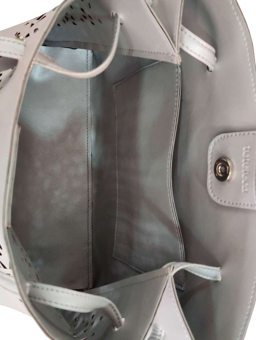silver leatherette (pu) regular handbag combo - 16370267 - Standard Image - 2