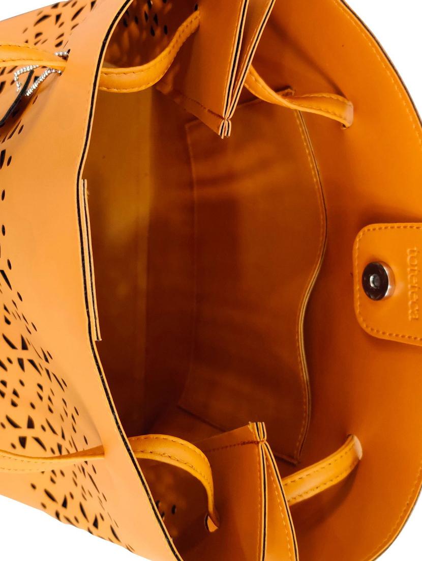 orange leatherette (pu) regular handbag combo - 16370269 - Standard Image - 2