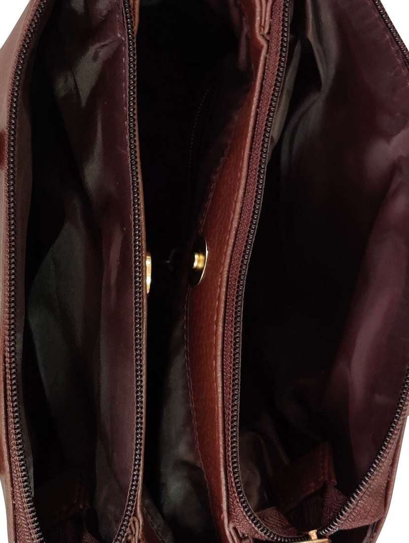 brown leatherette (pu) handbag - 16370275 -  Standard Image - 2