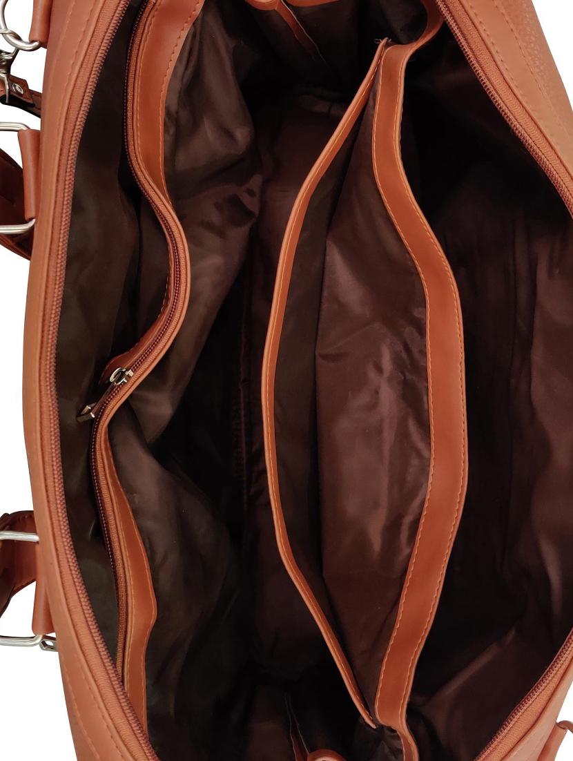tan leatherette (pu) laptop bag - 16370309 - Standard Image - 2