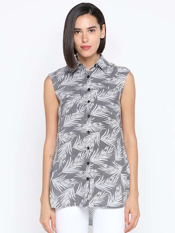 high low tropical shirt 