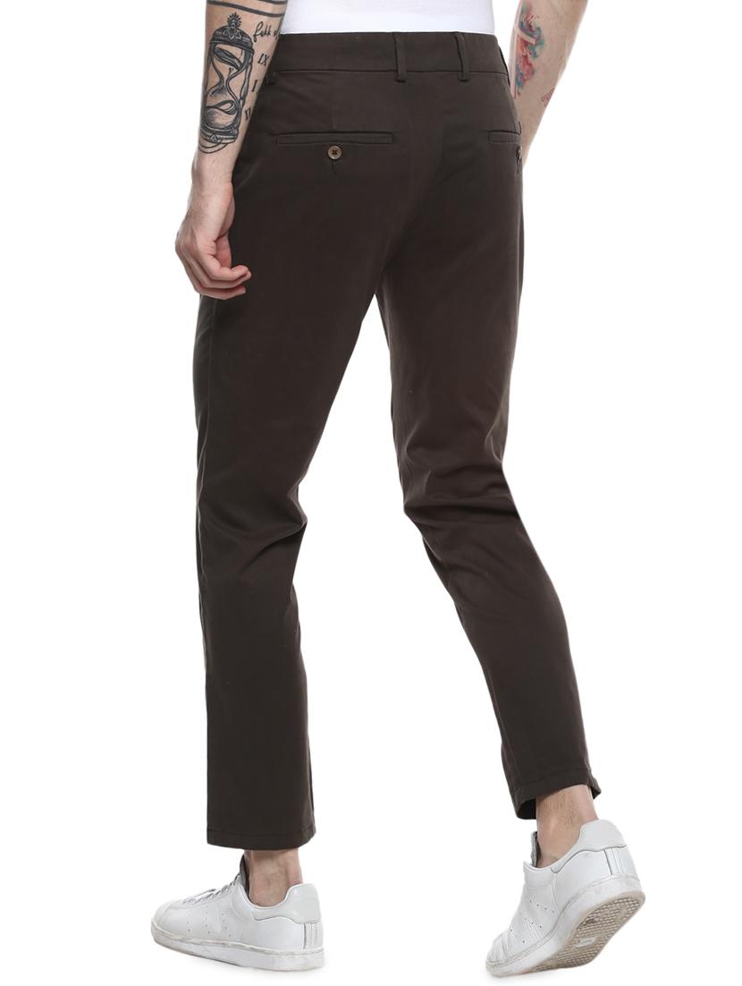 brown solid chinos - 16373142 - Standard Image - 2