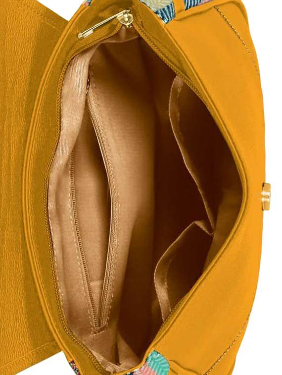 yellow leatherette (pu) sling bag - 16374535 - Standard Image - 2