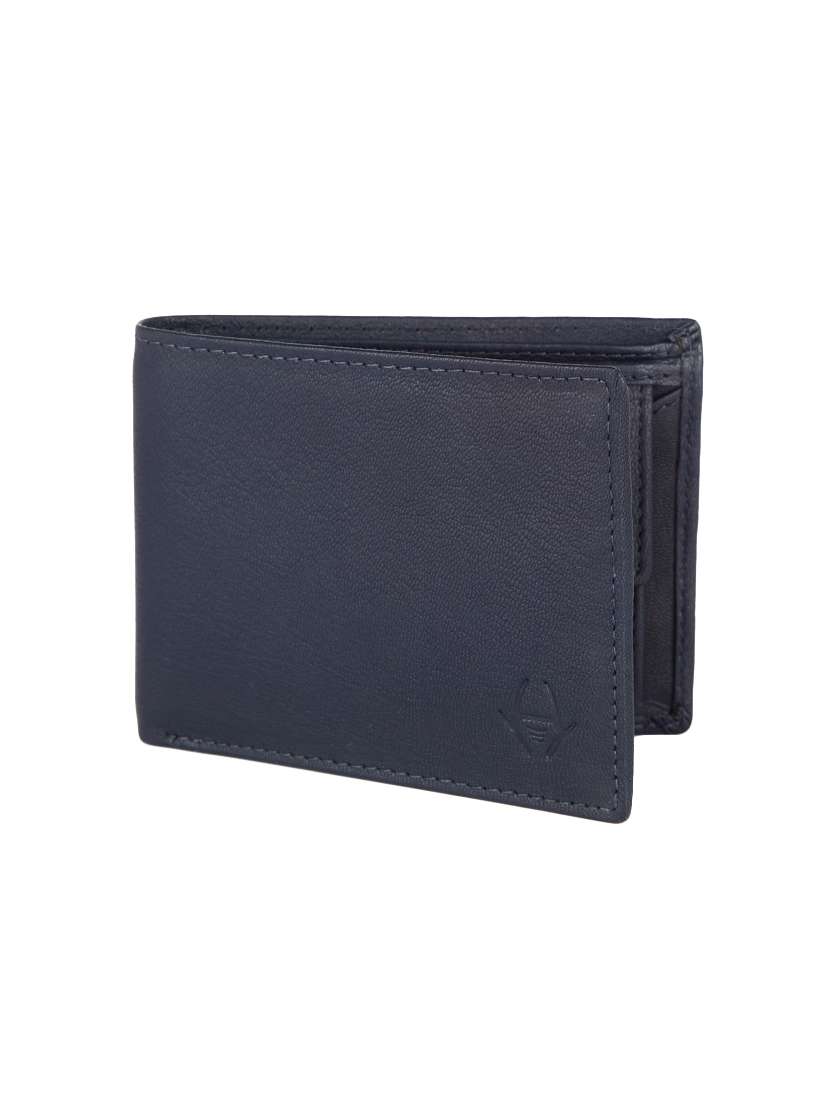 navy blue leather wallet