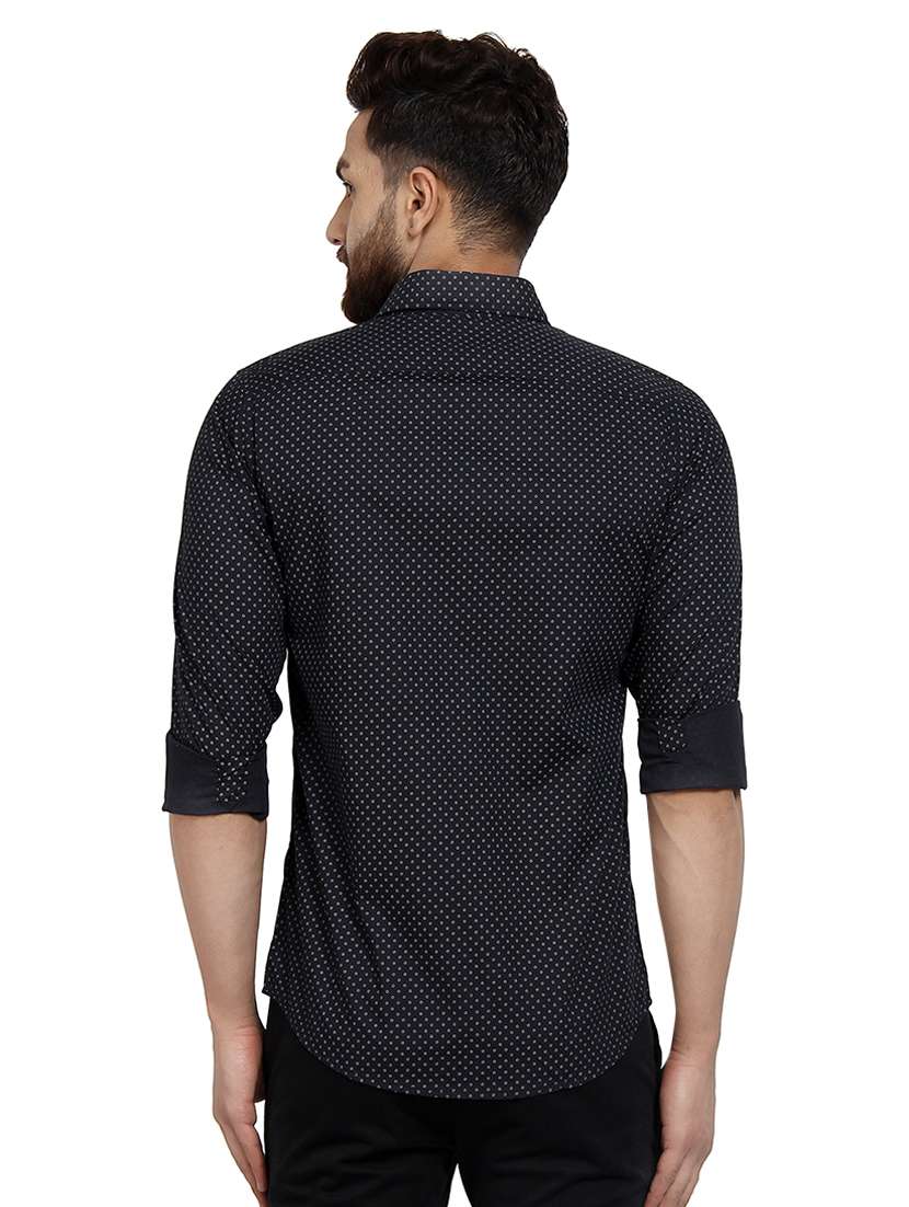 mens micro print casual shirt - 16379144 - Standard Image - 2
