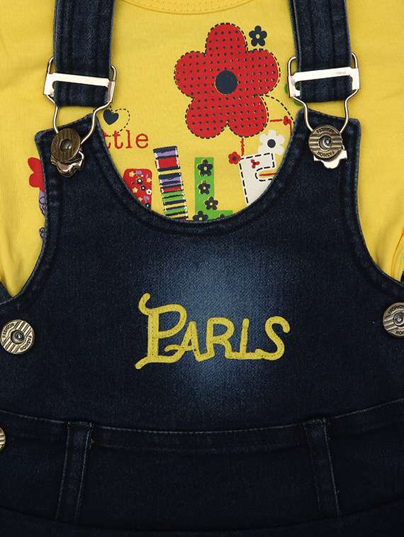 yellow cotton dungaree set - 16383858 - Standard Image - 2