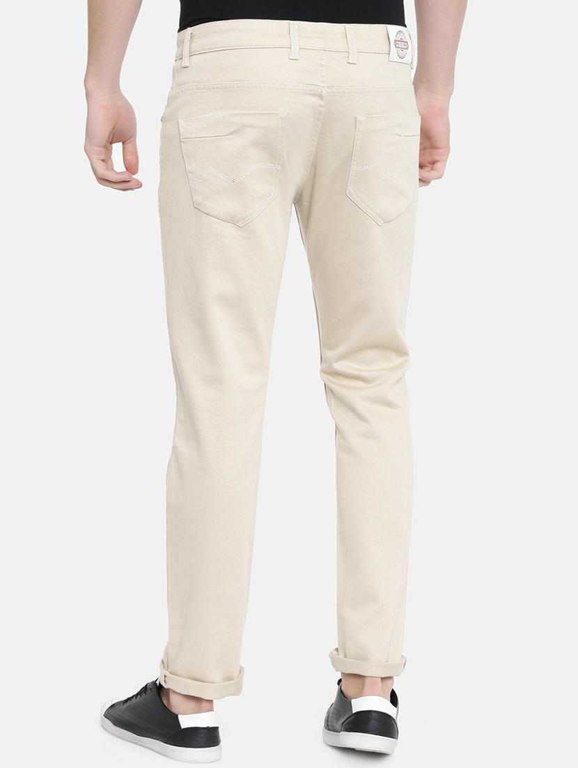 beige solid denim jeans - 16383880 - Standard Image - 2