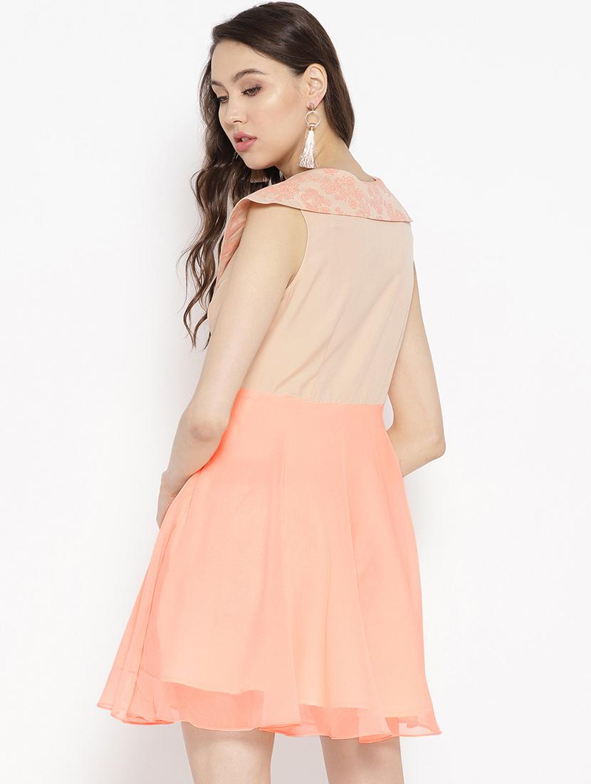 overlap neck skater dress - 16386253 - Standard Image - 2