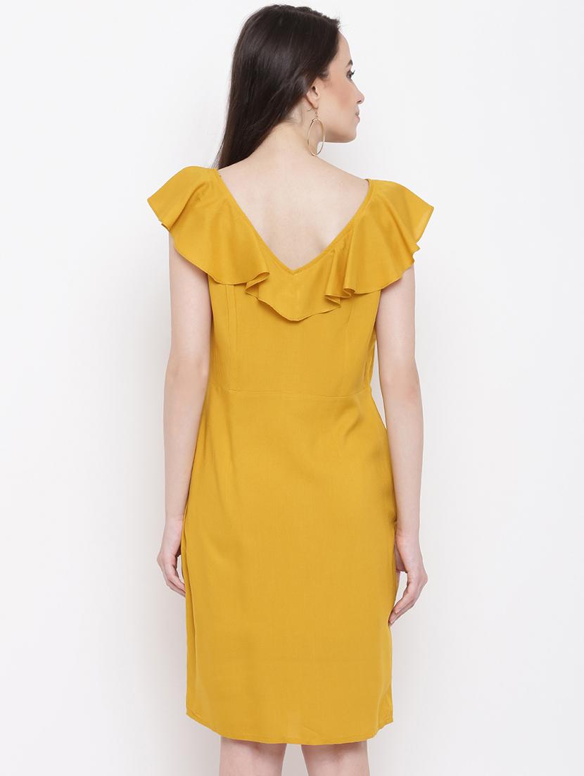 front loop ruffle detail sheath dress - 16386537 - Standard Image - 2