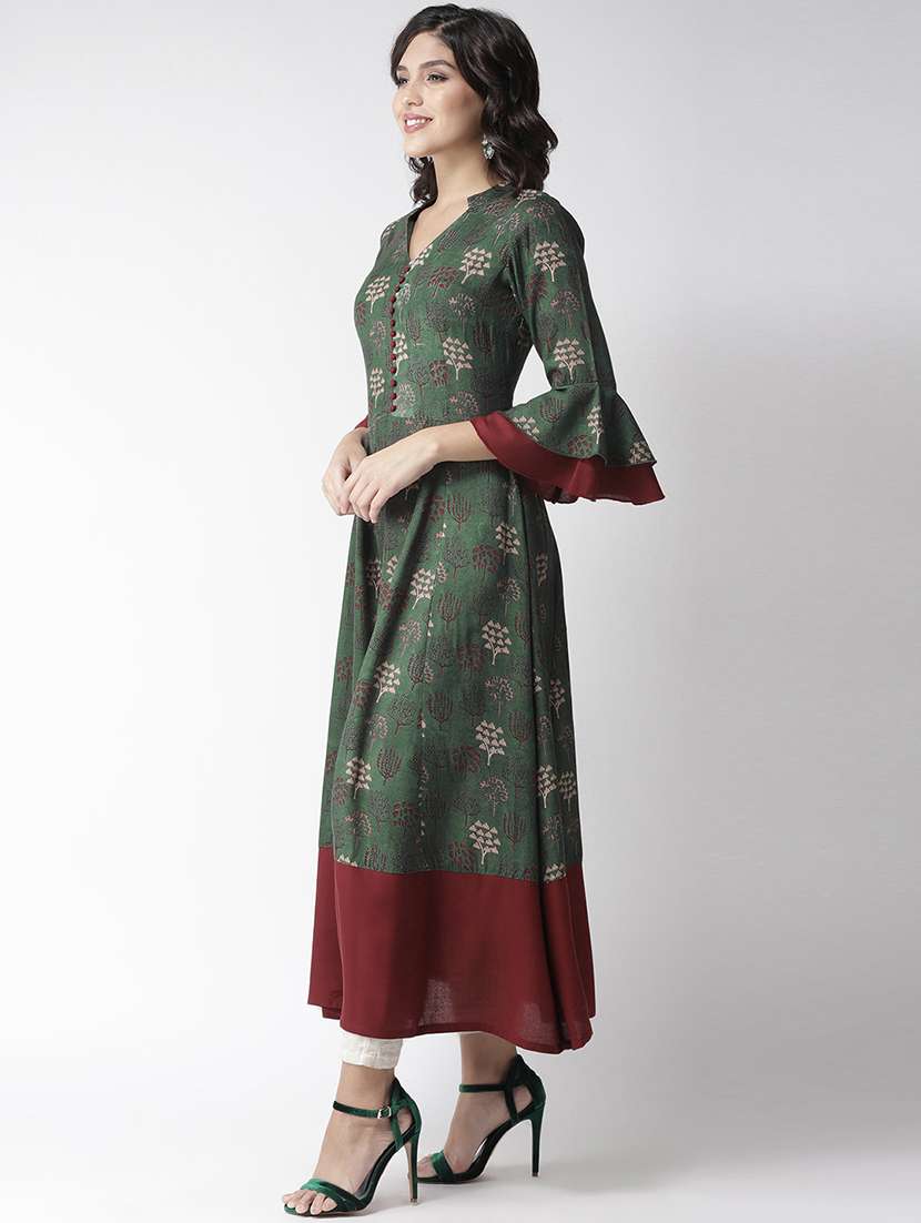 women's flared kurta - 16386768 -  Standard Image - 2
