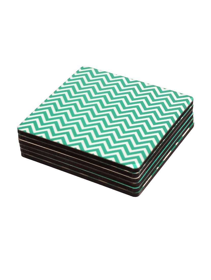 Alina Decor Set Of 6 Printed Coasters With Wooden Stand