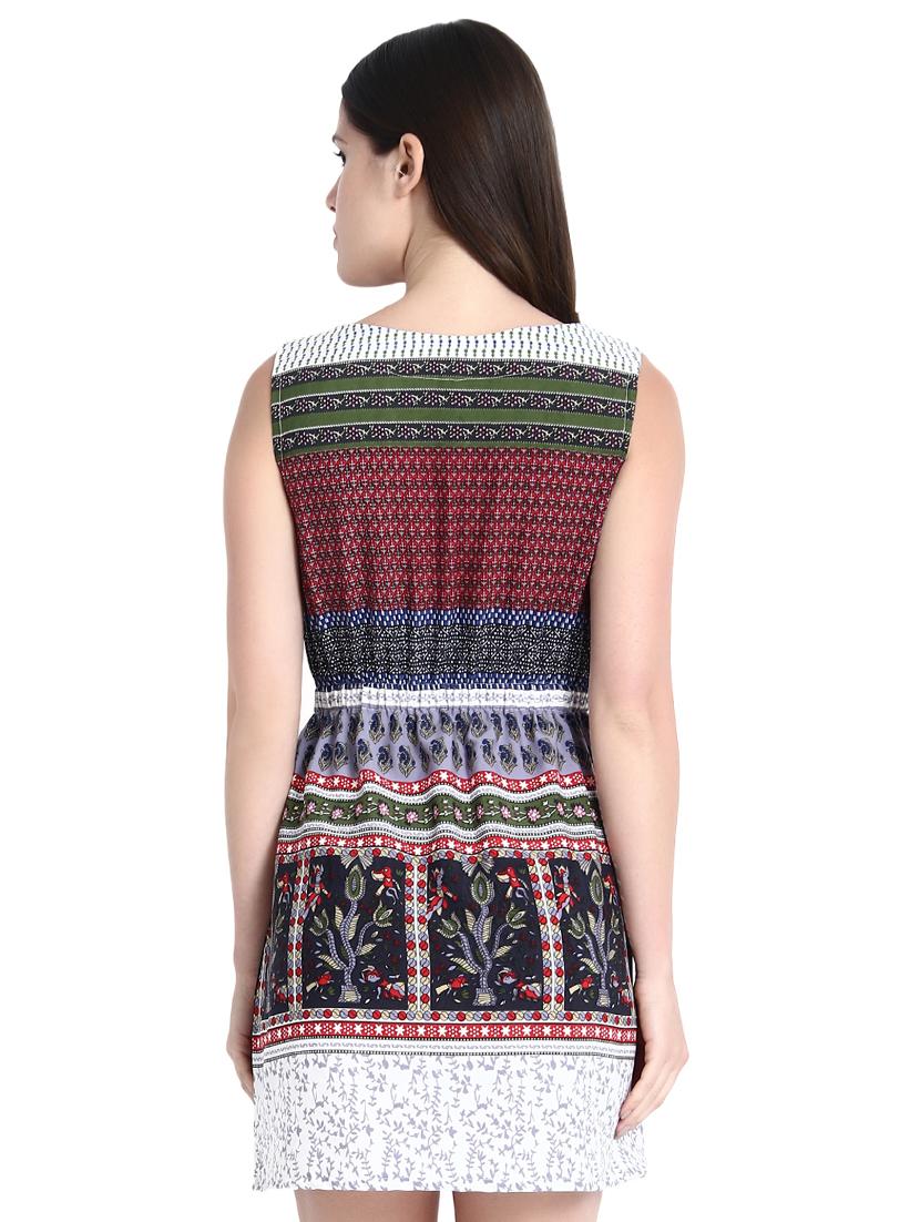 round neck pocket detail flared dress - 16389485 - Standard Image - 2