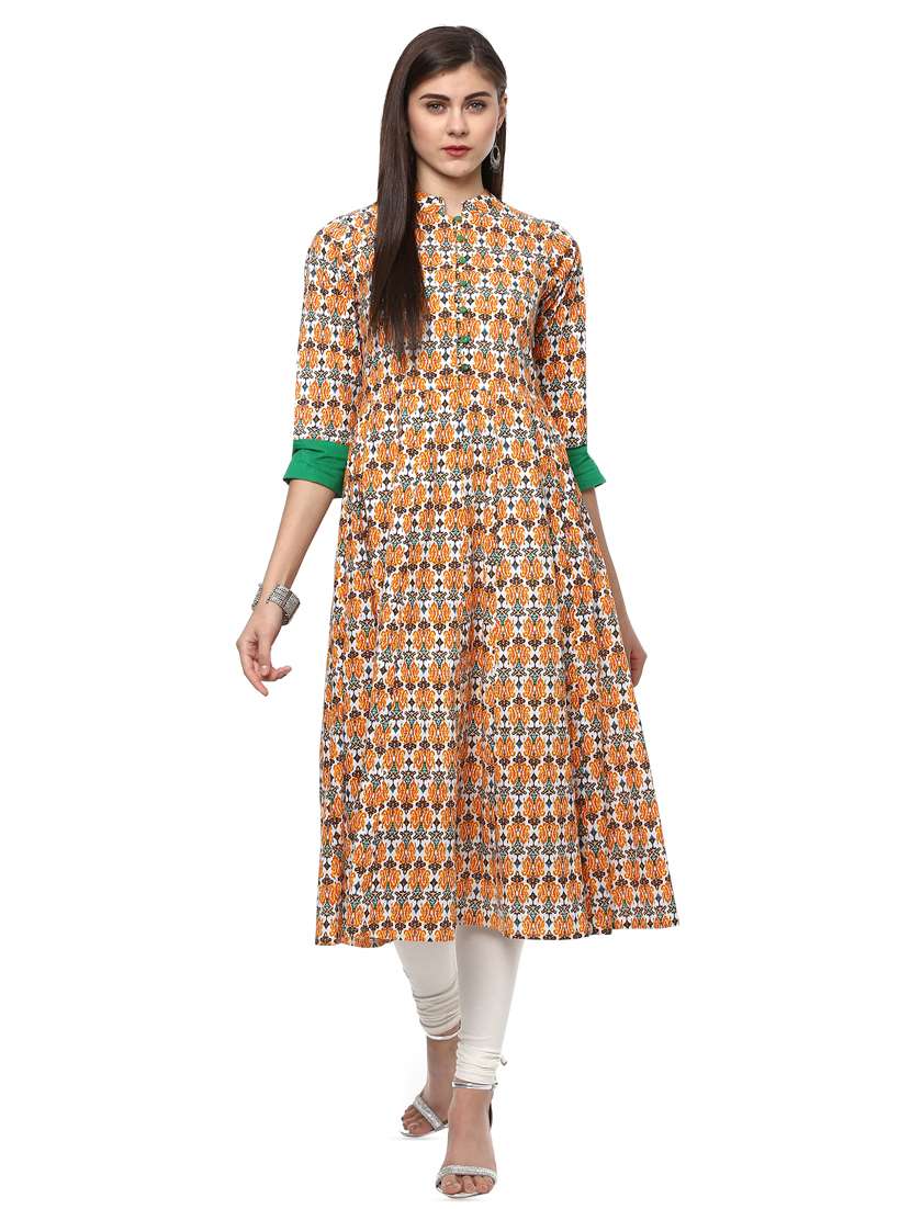 ikat printed anarkali kurta