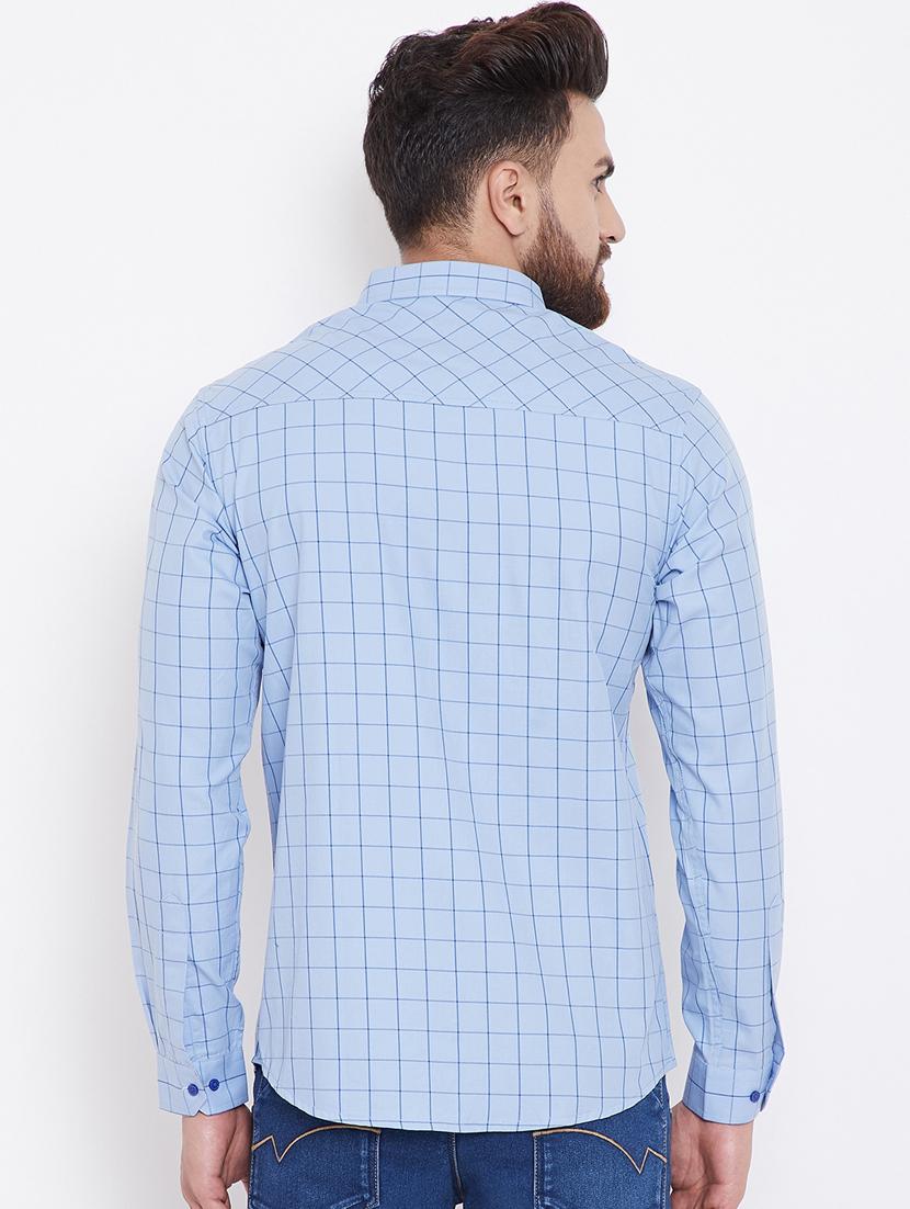 light blue checkered casual shirt - 16396852 - Standard Image - 2
