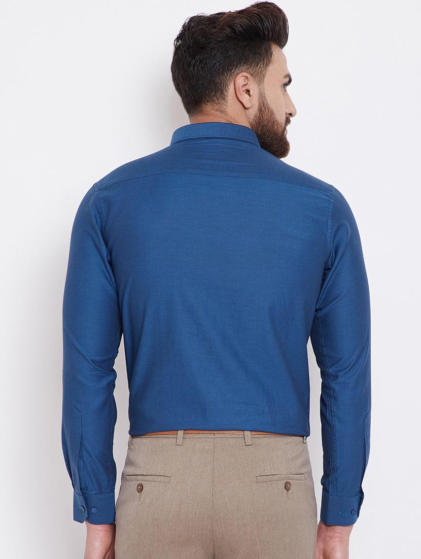 blue solid formal shirt - 16396865 - Standard Image - 2
