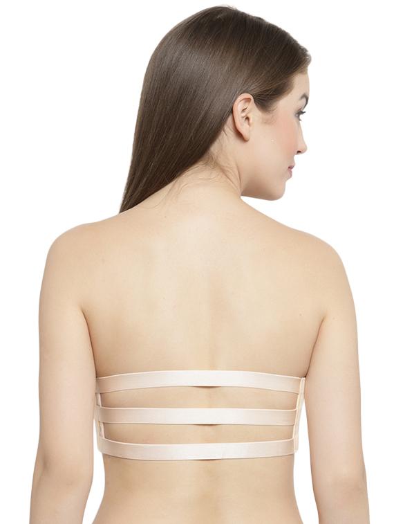 styled back mesh inserted tube bra - 16396944 - Standard Image - 2