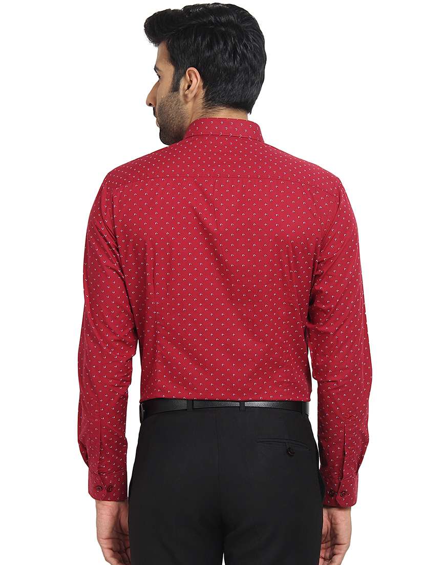 mens micro print casual shirt - 16399599 - Standard Image - 2