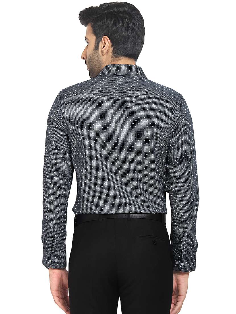 navy blue printed casual shirt - 16399653 -  Standard Image - 2