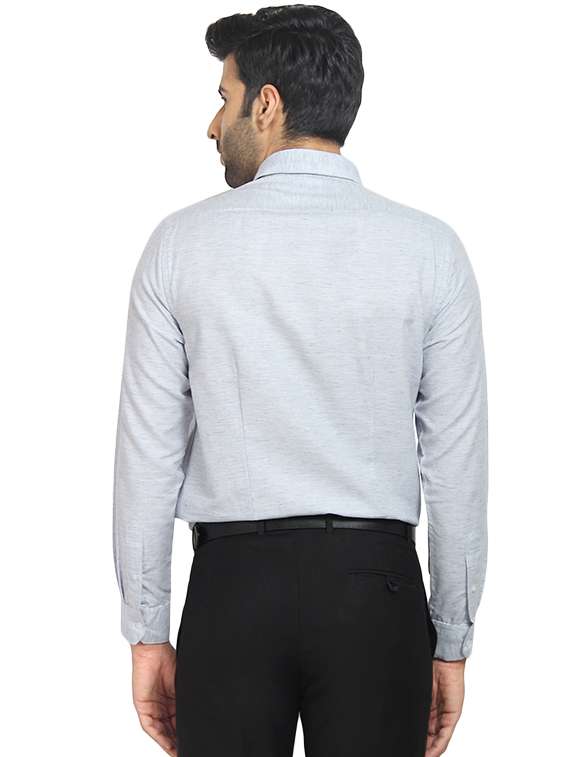 grey solid formal shirt - 16399658 - Standard Image - 2