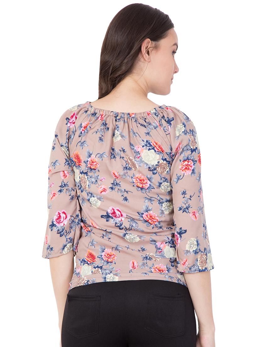 tie up neck floral top - 16401066 - Standard Image - 2