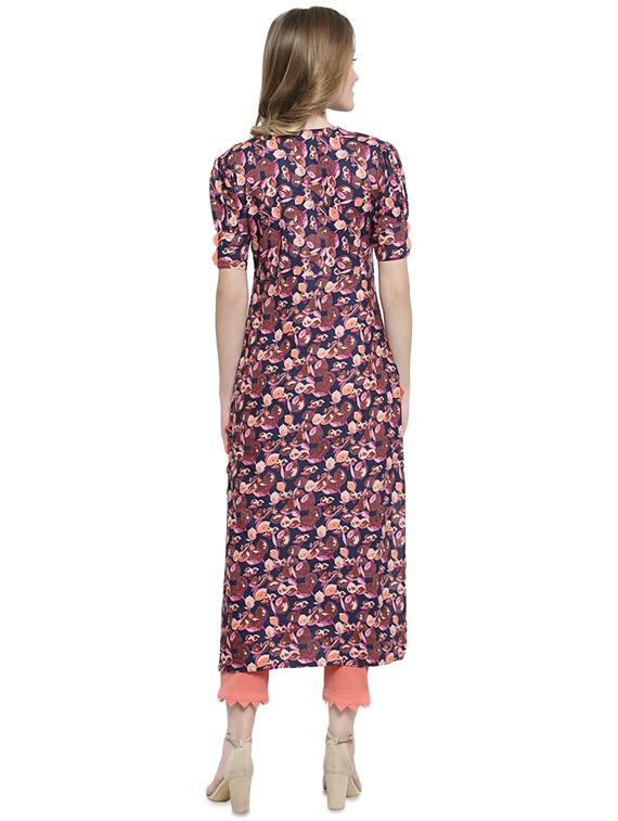floral printed straight kurta - 16401893 - Standard Image - 2