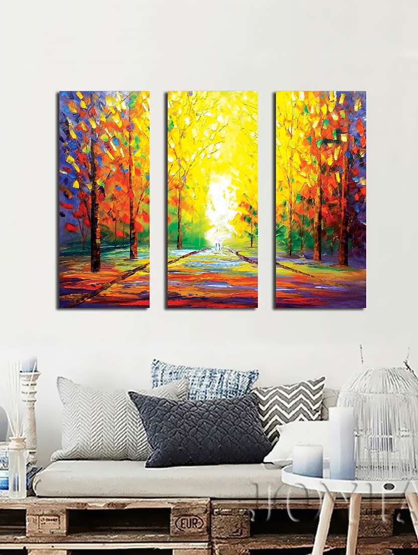framed canvas painting set of 3