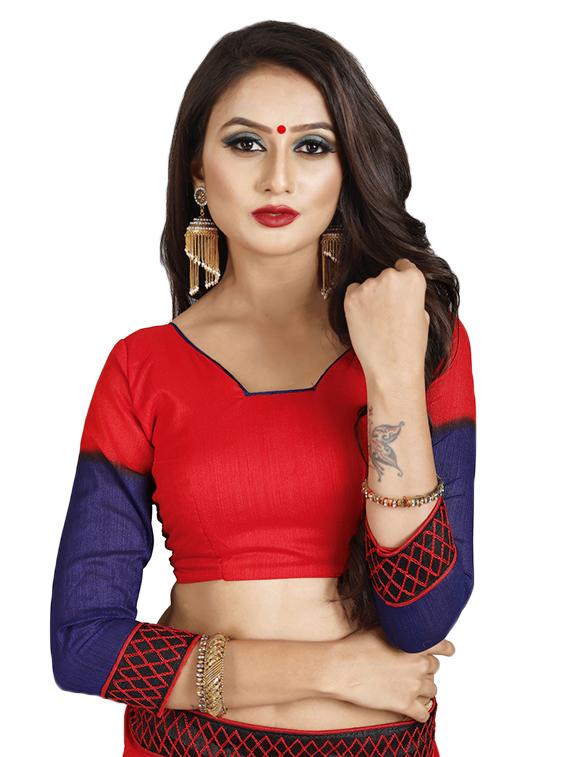 floral embroidered saree with blouse - 16404333 - Standard Image - 2
