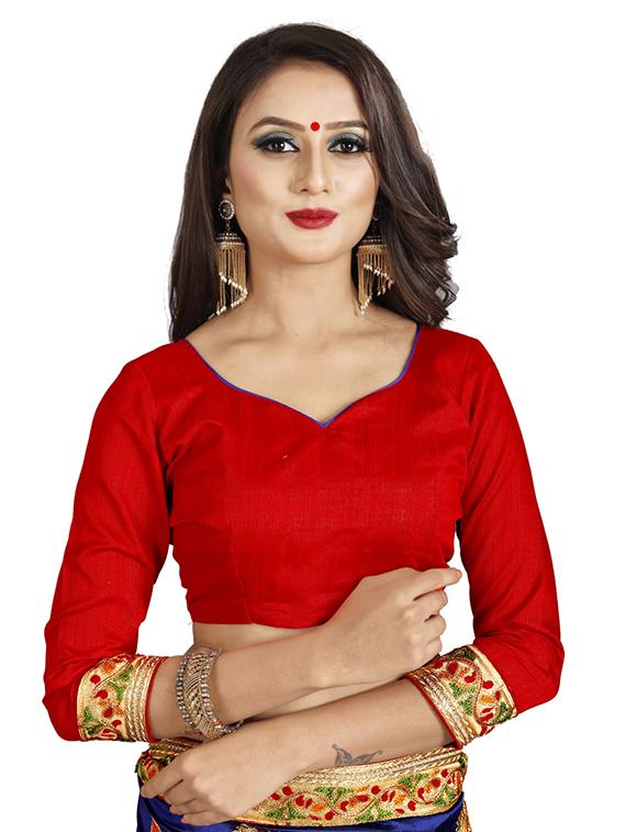 lace border embroidered saree with blouse - 16404341 - Standard Image - 2
