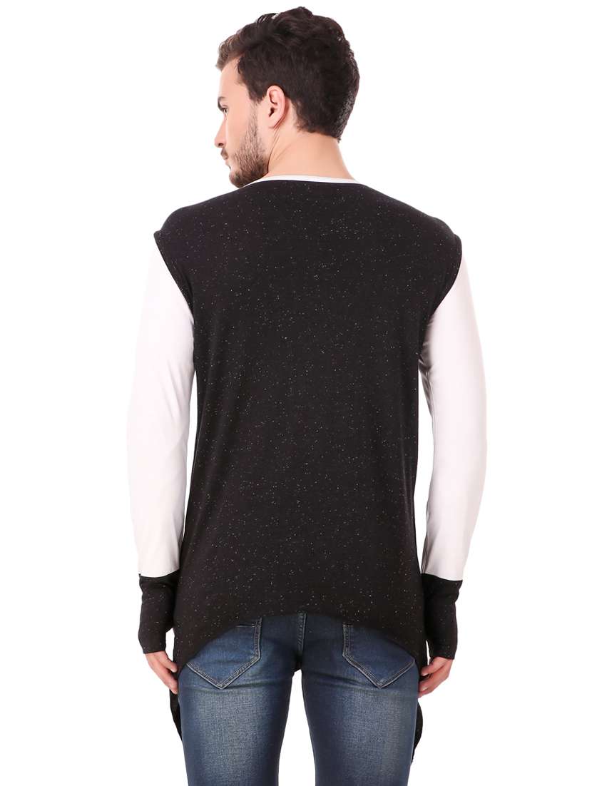 black cut & sew thumb hole t-shirt - 16406279 -  Standard Image - 2