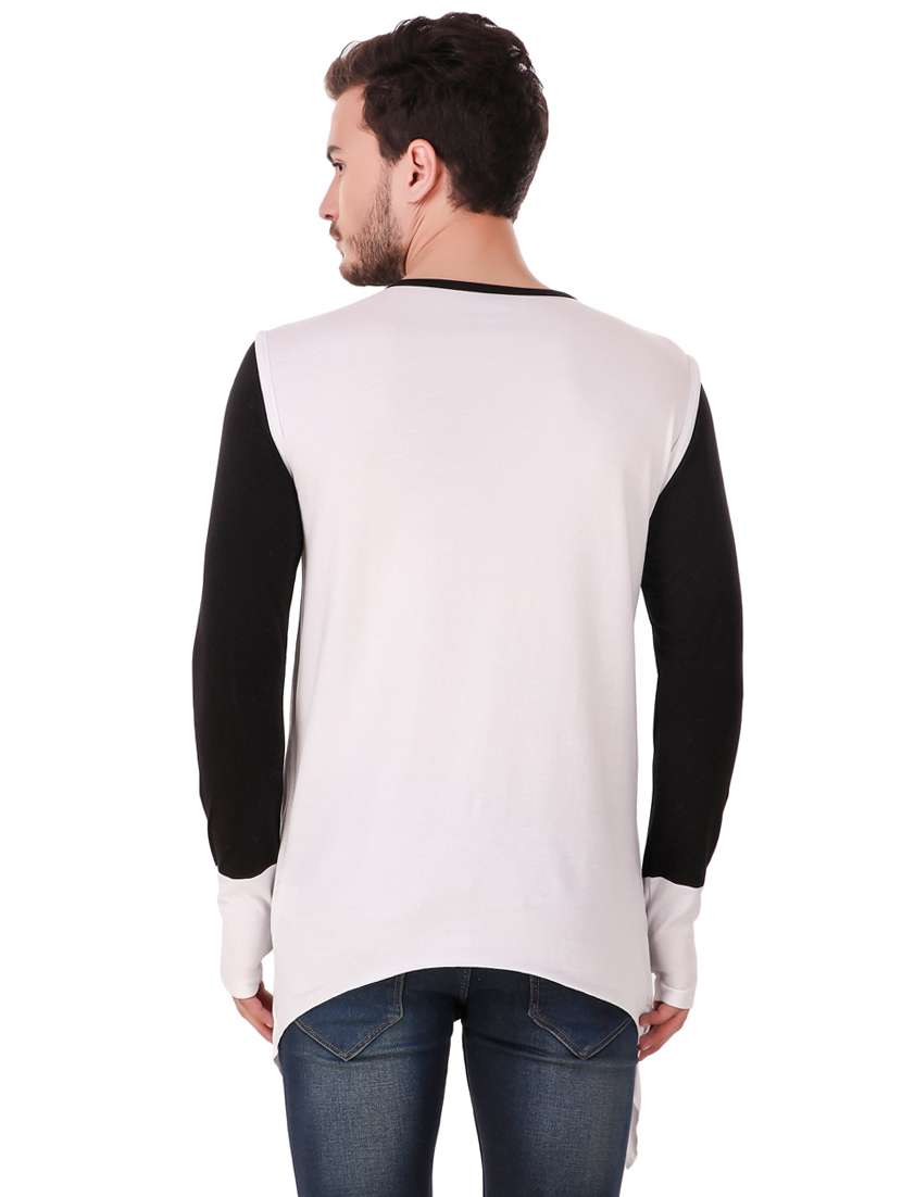 white cut & sew thumb hole t-shirt - 16406282 - Standard Image - 2