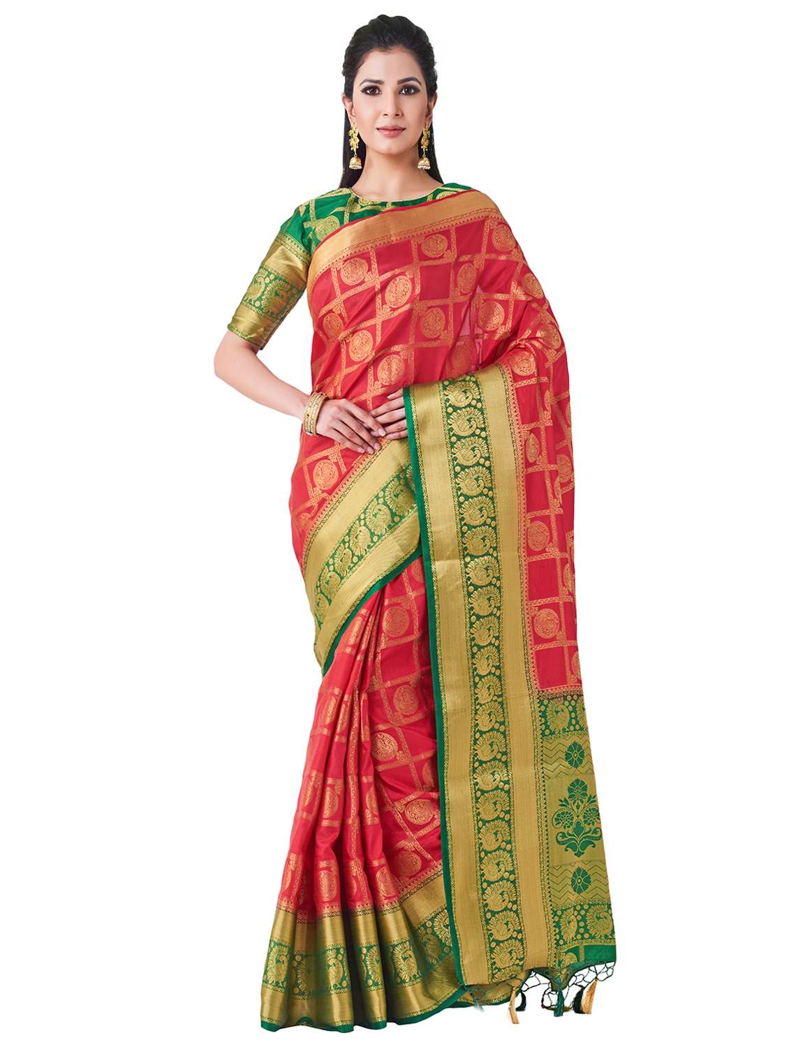floral kanjivaram saree with blouse