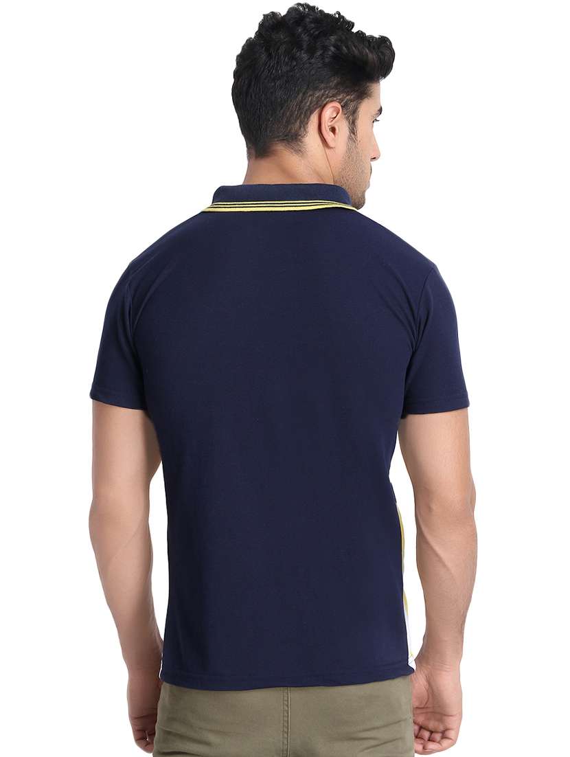 navy blue taped t-shirt - 16406839 - Standard Image - 2