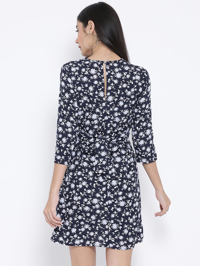 tie knot back floral sheath dress - 16406943 - Standard Image - 2
